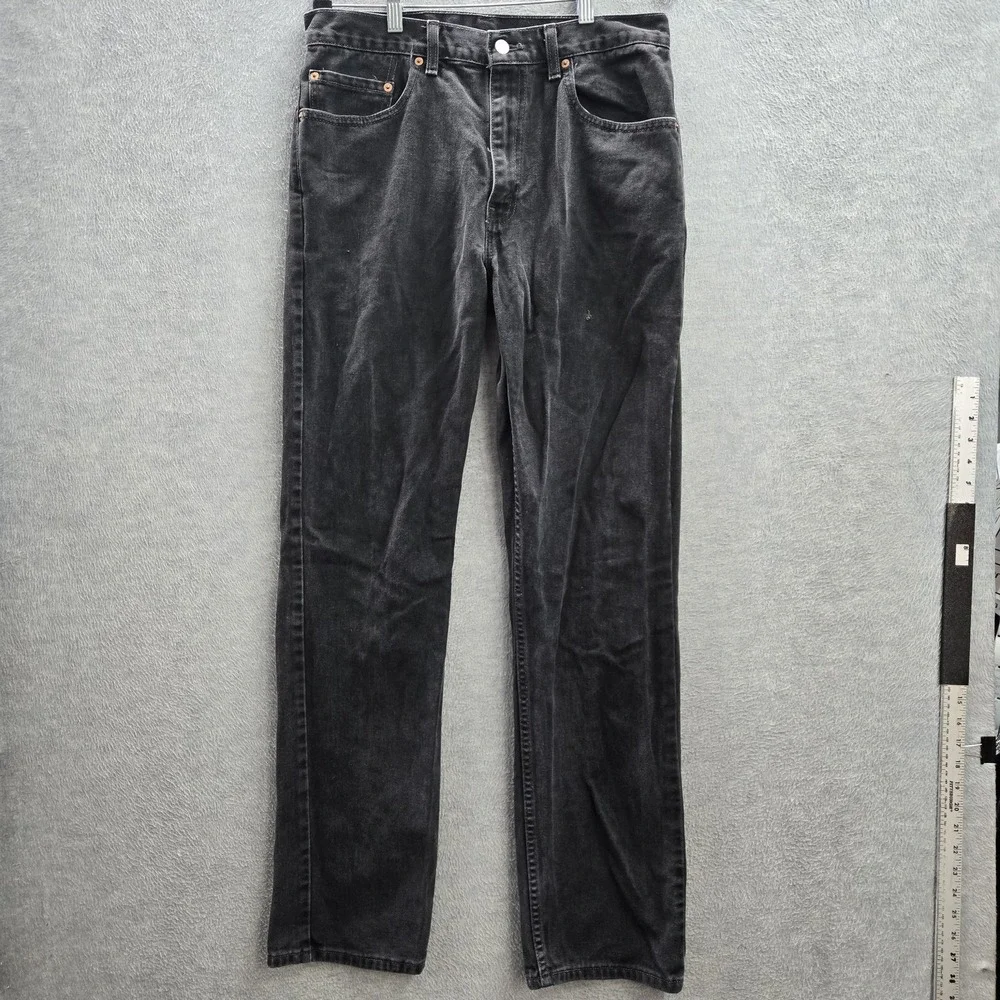 VINTAGE Levi's 505 Men Jeans 34X34 Black Denim Regular Straight 90s‎ USA
